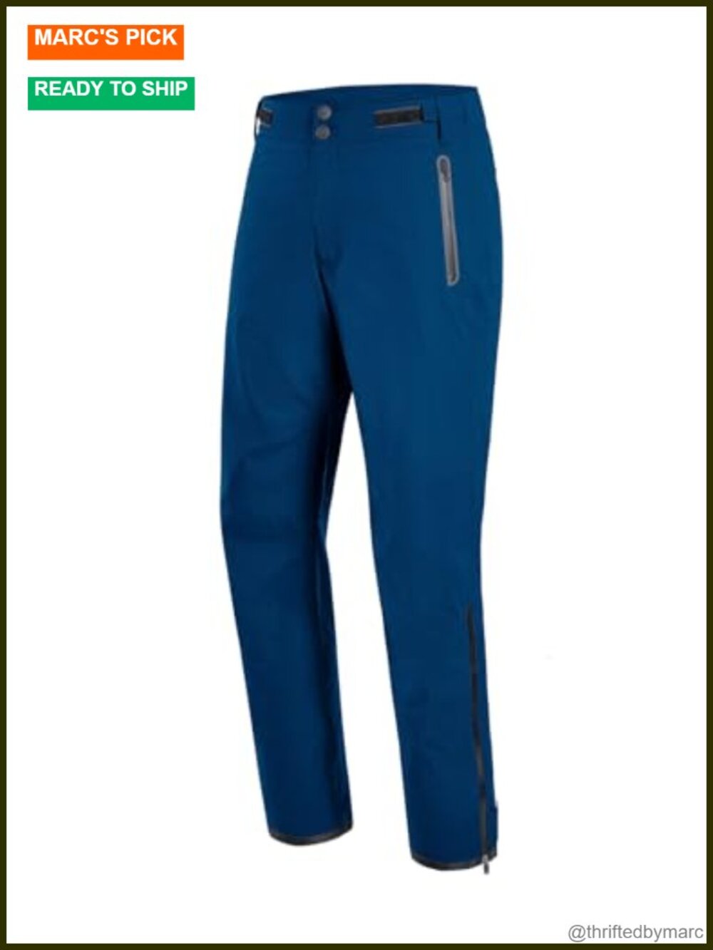 Men's Golf Rain Pants Waterproof 20K 4-Way Stretch Seam-Sealed Adjustable Waist